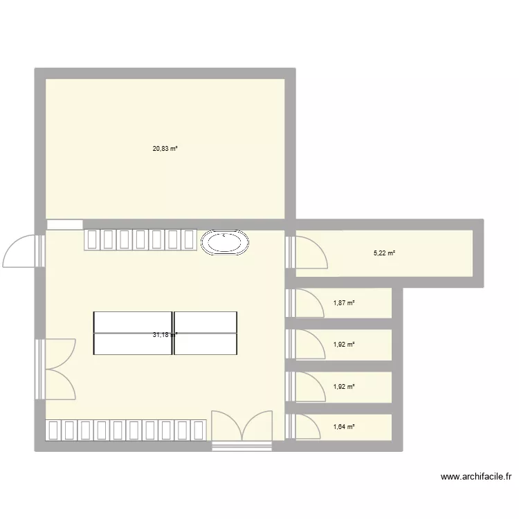 vestiaire 2. Plan de 7 Pièces et 65 m² vestiaire 2. Plan de 7 Pièces et 65 m²