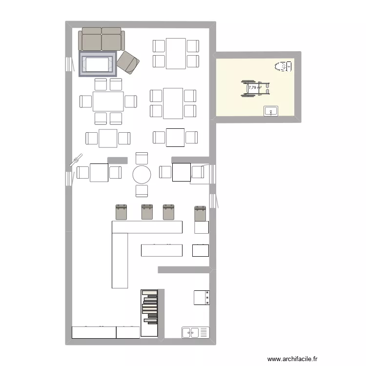 Resto. Plan de 1 Pièce et 8 m² Resto. Plan de 1 Pièce et 8 m²