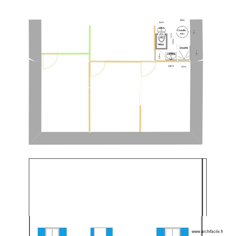 Quiberon IV. Plan de 3 pièces et 51 m2