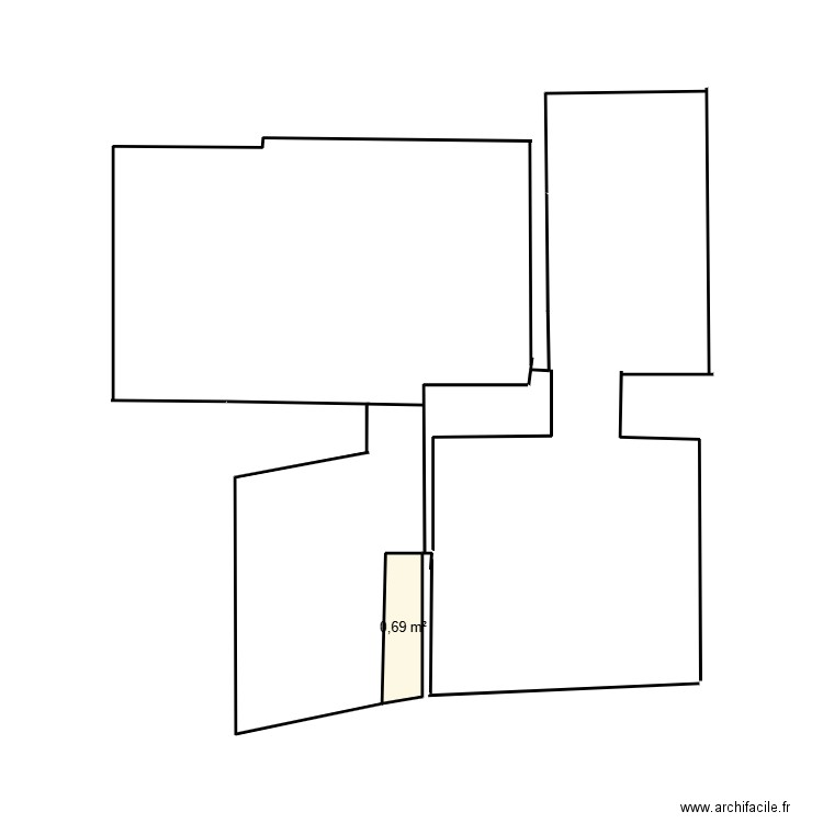 etage renov. Plan de 1 pièce et 1 m2