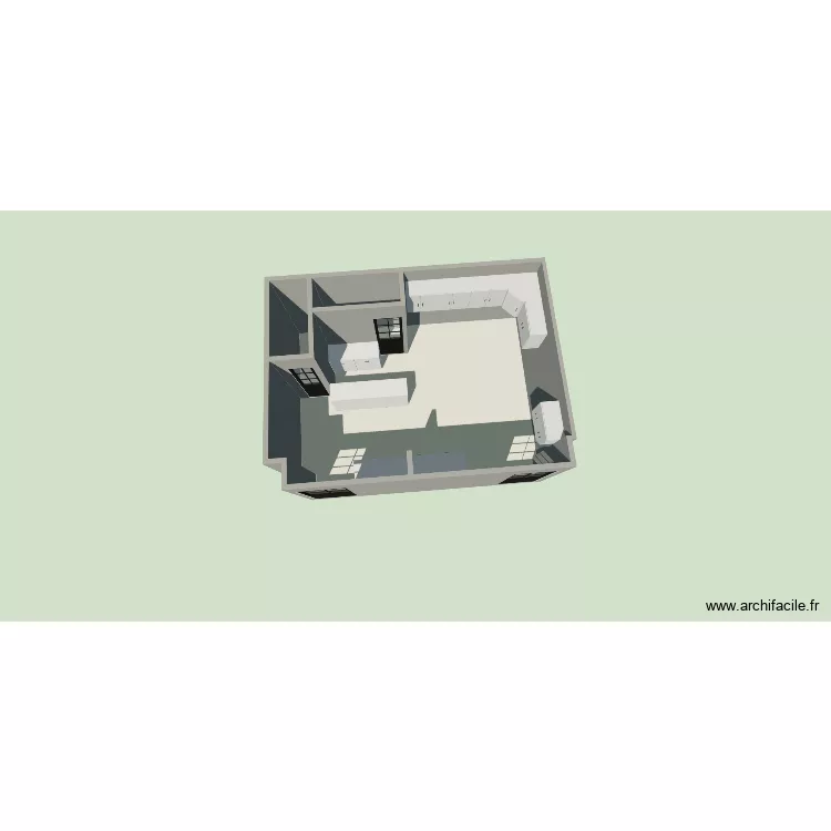 Plan confiserie. Plan de 3  et 23 m²