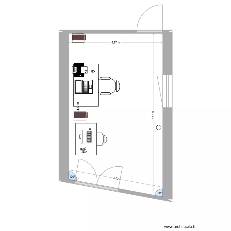 Dressing_25052026. Plan de 1  et 15 m²