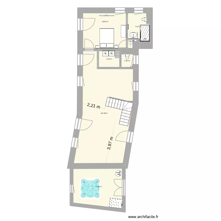 Gîte Alezan. Plan de 7 et 87 m² Gîte Alezan. Plan de 7 et 87 m²