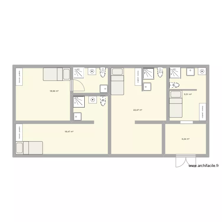 sallengro. Plan de 5 Pièces et 75 m² sallengro. Plan de 5 Pièces et 75 m²