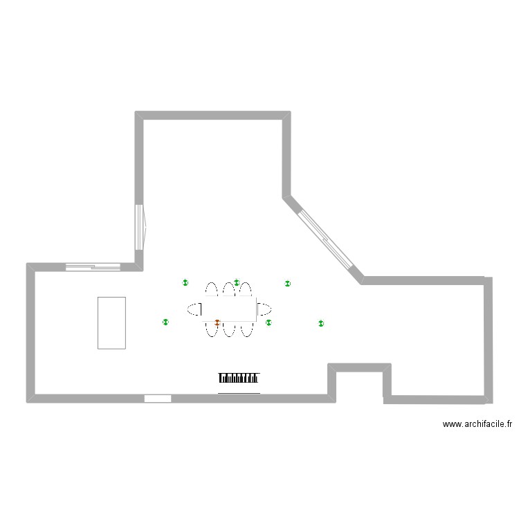 Haut - implantation spots. Plan de 0 pièce et 0 m2