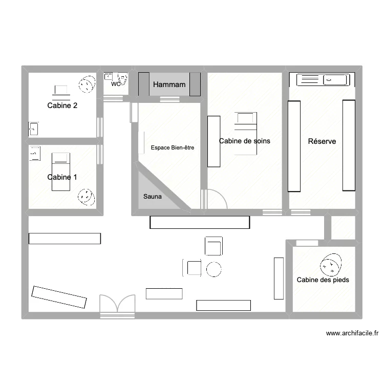Institut. Plan de 10  et 66 m²