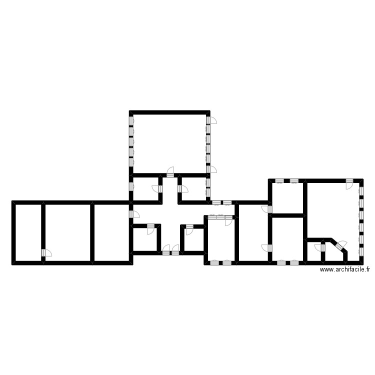 rdc e3e4. Plan de 16 pièces et 134 m2