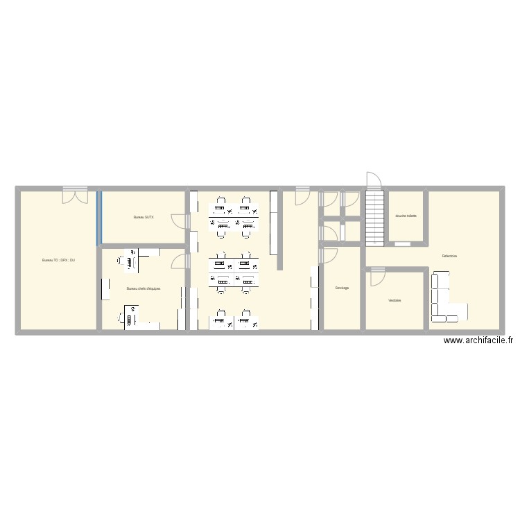 Bureau Equipe. Plan de 0 pièce et 0 m2