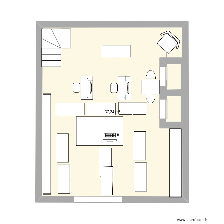 passion beauté. Plan de 2 pièces et 42 m2