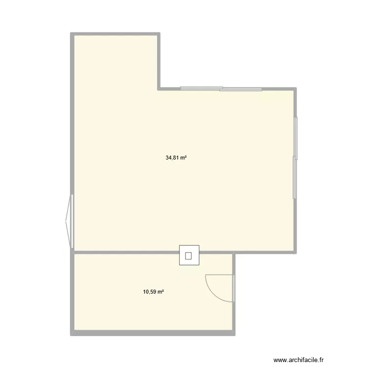 salon cuisine V2. Plan de 2 Pièces et 45 m² salon cuisine V2. Plan de 2 Pièces et 45 m²