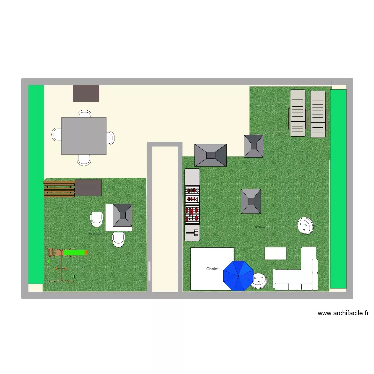 Terrasse v2. Plan de 2 et 106 m² Terrasse v2. Plan de 2 et 106 m²
