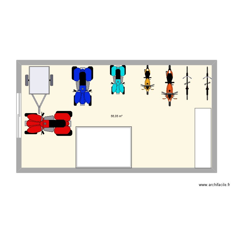 ordre cabanon 2. Plan de 1 pièce et 56 m2
