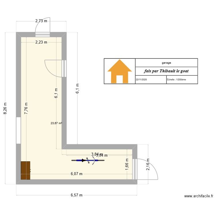 garage NE PAS EFFACER!!!!!. Plan de 1 pièce et 24 m2