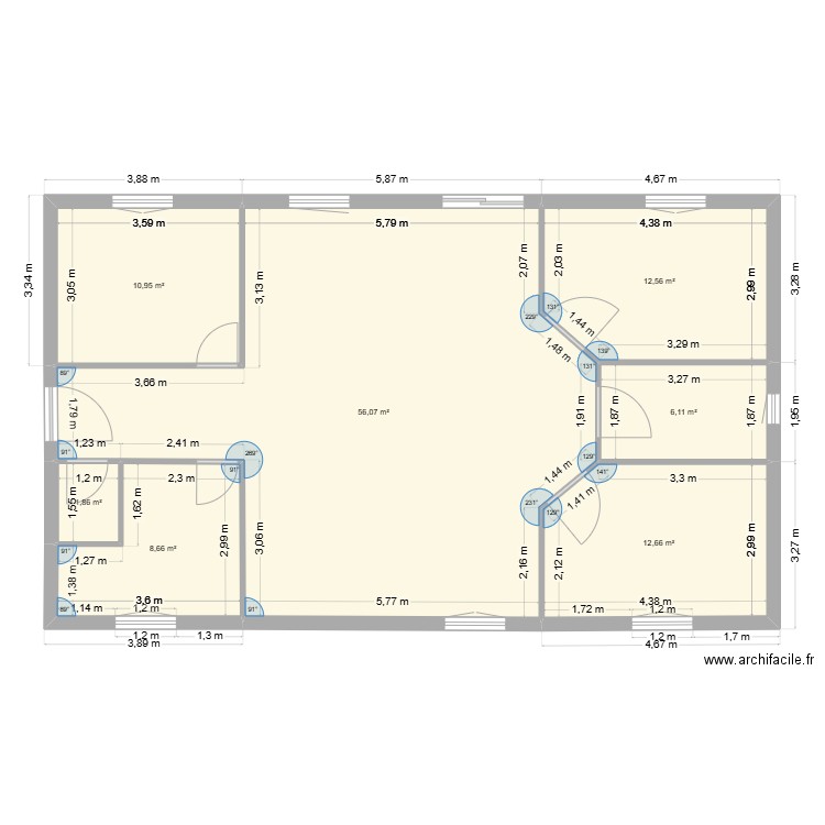 maison 2. Plan de 7 pièces et 109 m2