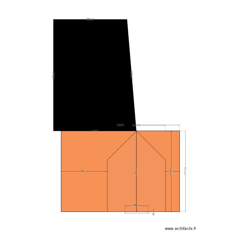 toit dépendance projeté géometre. Plan de 0 pièce et 0 m2
