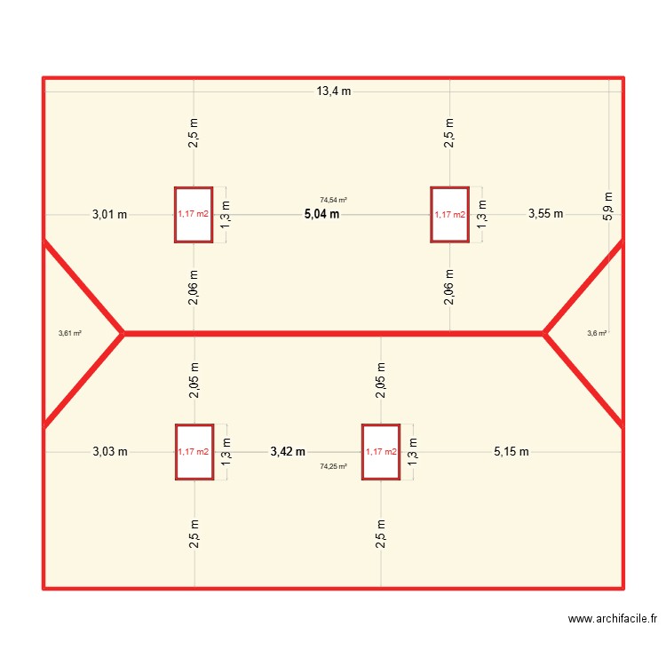 Toiture Moron 19 20.08.2025. Plan de 4 pièces et 156 m2