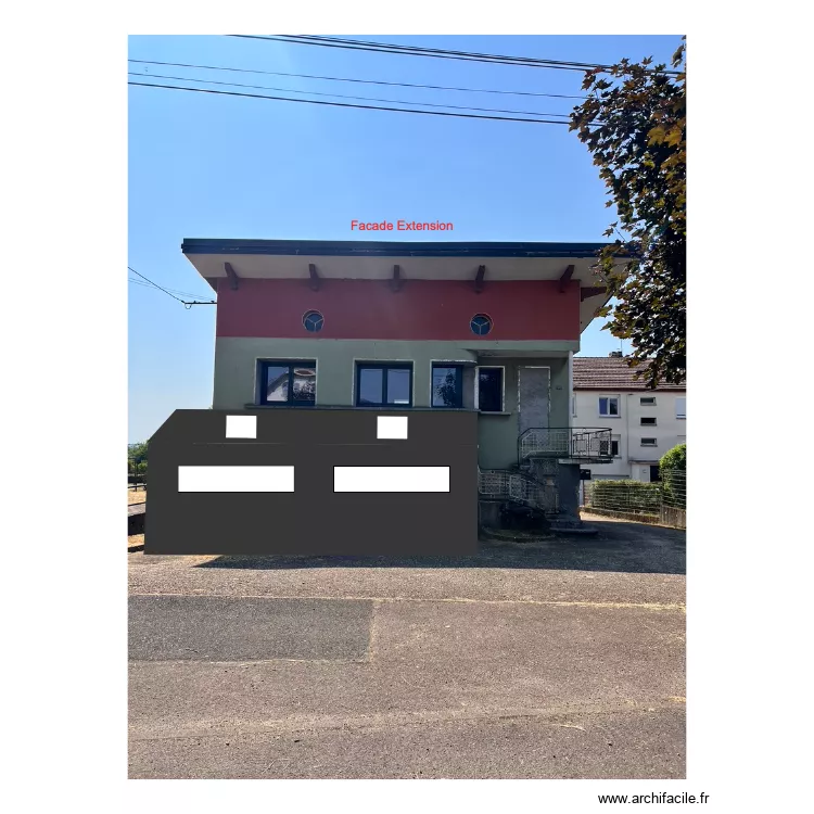 Fa&ccedil;ade avec extension avec photo pr. Plan de 