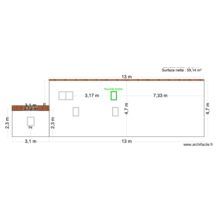 Facade Nord. Plan de 0 pièce et 0 m2