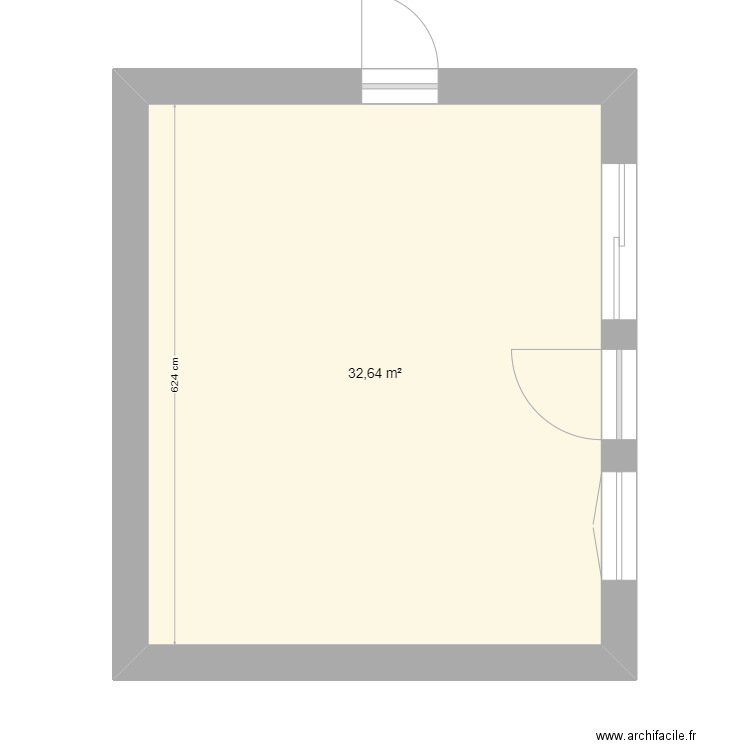Bureau Laurence/Karima. Plan de 1 pièce et 33 m2