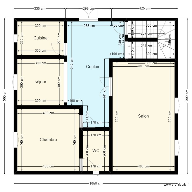 Plan de Terrain Hachmy V1. Plan de 7 pièces et 90 m2