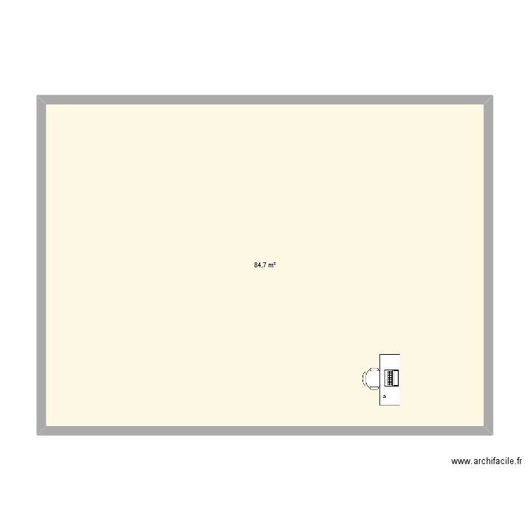 test. Plan de 1 pièce et 85 m2