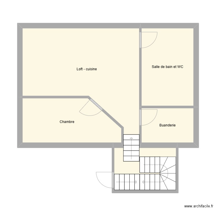 Joly Odile. Plan de 5 pièces et 55 m2