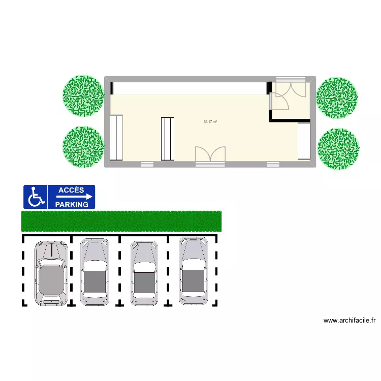 mon magasin fictic tde. Plan de 1  et 35 m²