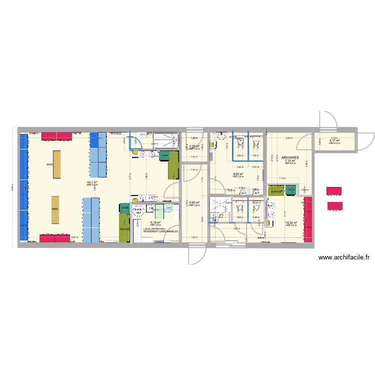 PROJET 7 -Sanitaires et Vestiaires ARMEN. Plan de 0 pièce et 0 m2