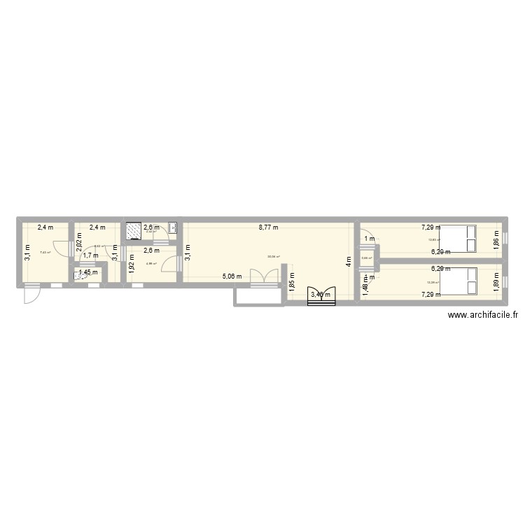 maison lucon. Plan de 9 pièces et 79 m2