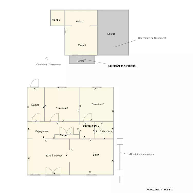 Croquis Succession NUNES PENICHE AMIANTE. Plan de 