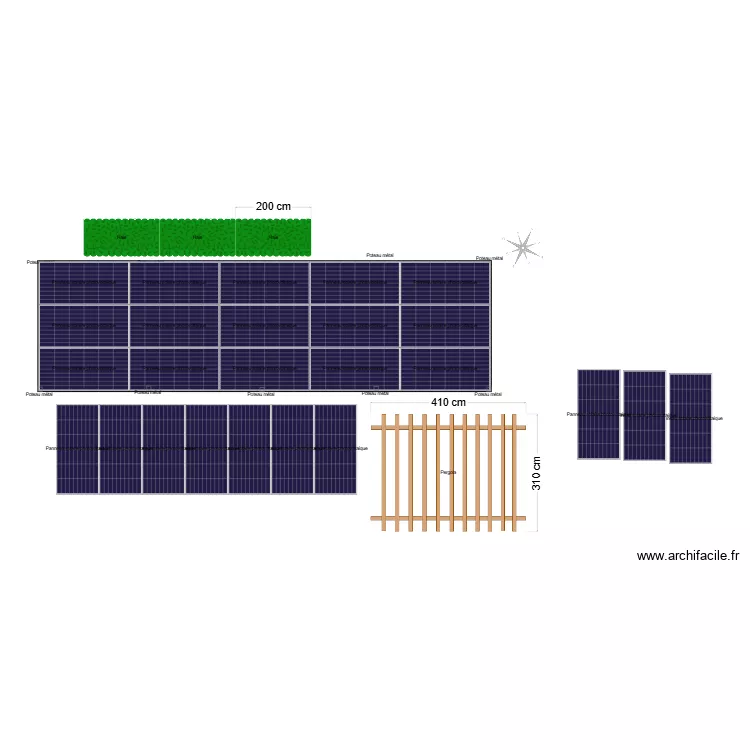 Projet carport solaire. Plan de 0 pièce et 0 m2