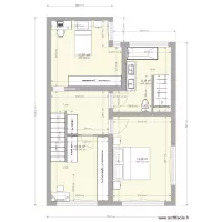 Etage sans annexe avec surfaces et cotation salle de bain V3