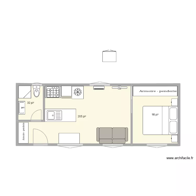 F Lavoie 3. Plan de 3 Pièces et 31 m²