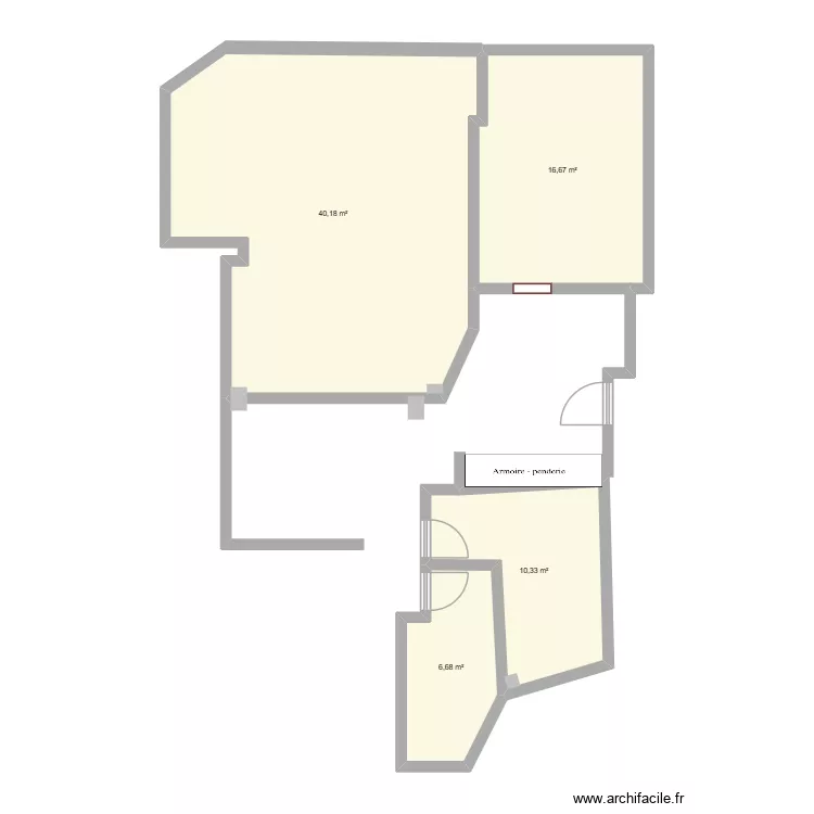 red2. Plan de 4  et 74 m²