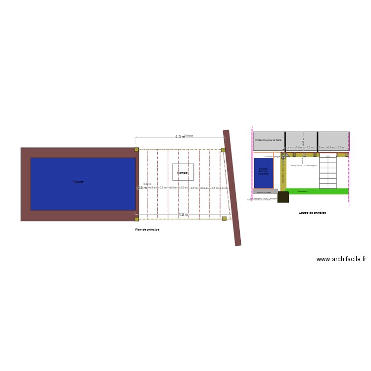 Alexis plancher piscine. Plan de 0 pièce et 0 m2