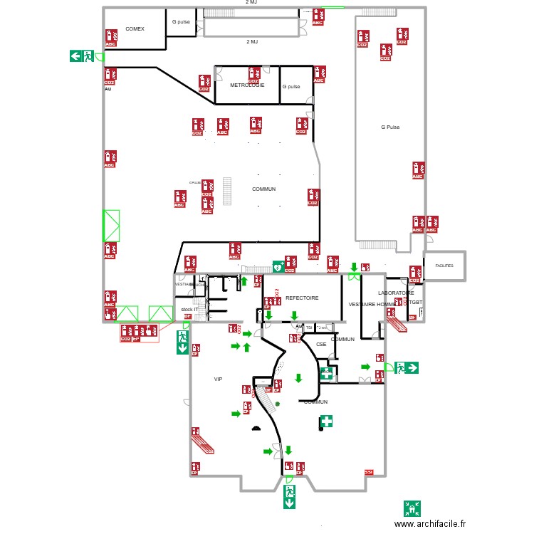 VOLTA RDC . Plan de 30 pièces et 2258 m2