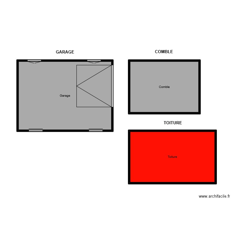 le corne 2 ami 2. Plan de 3 pièces et 46 m2