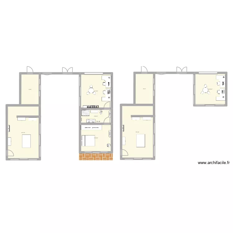 extension vaudignies. Plan de 8  et 165 m²