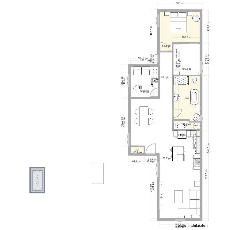 jessica MODIFICATIONS1. Plan de 4 pièces et 26 m2