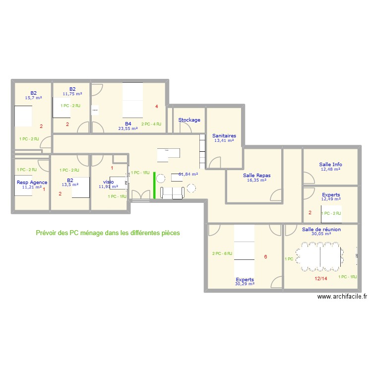 Tours_V4. Plan de 18 pièces et 273 m2