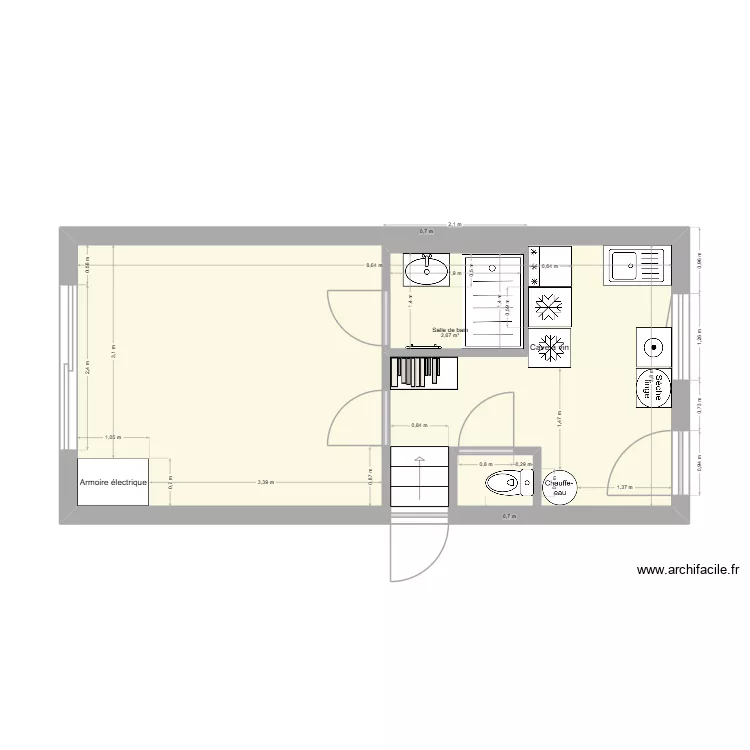 garage1. Plan de 2  et 36 m²