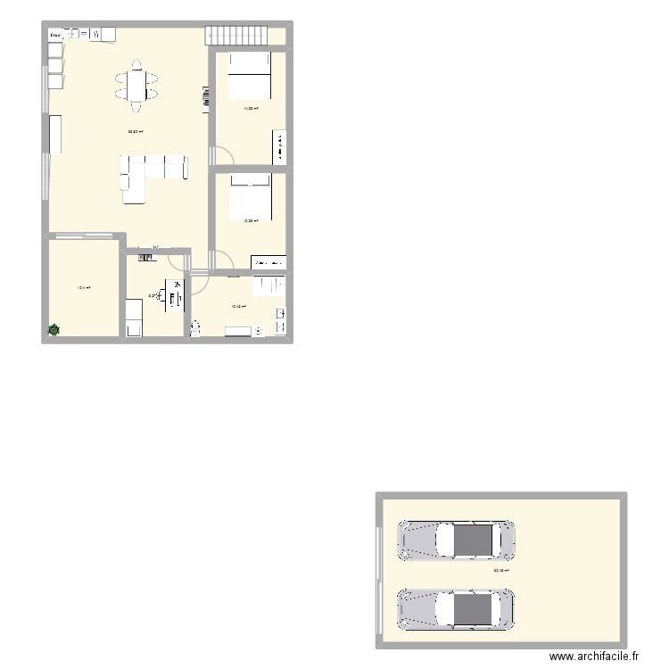 Miellerie. Plan de 7 pièces et 182 m2