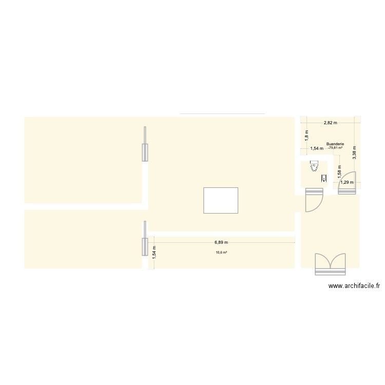 Maison idéale. Plan de 2 pièces et 18 m2