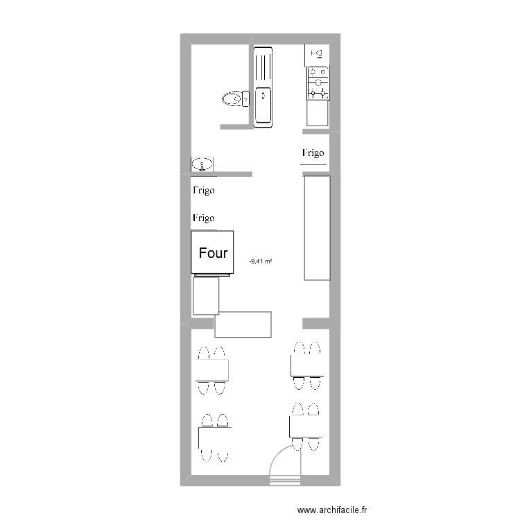 PLan ORIGINE. Plan de 1 pièce et 38 m2