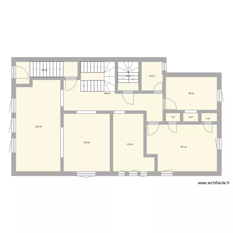 D&Eacute;OM RDC. Plan de 12 Pièces et 104 m²