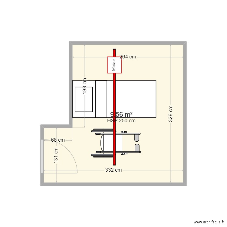 MONROUX. Plan de 1 pièce et 10 m2