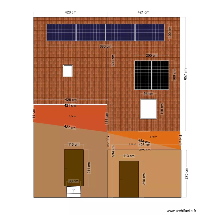 Façade sud. Plan de Façade sud. Plan de