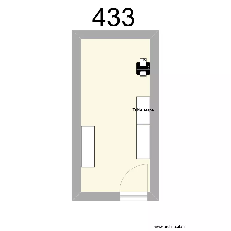Salle 433  Courrier / REPRO. Plan de 