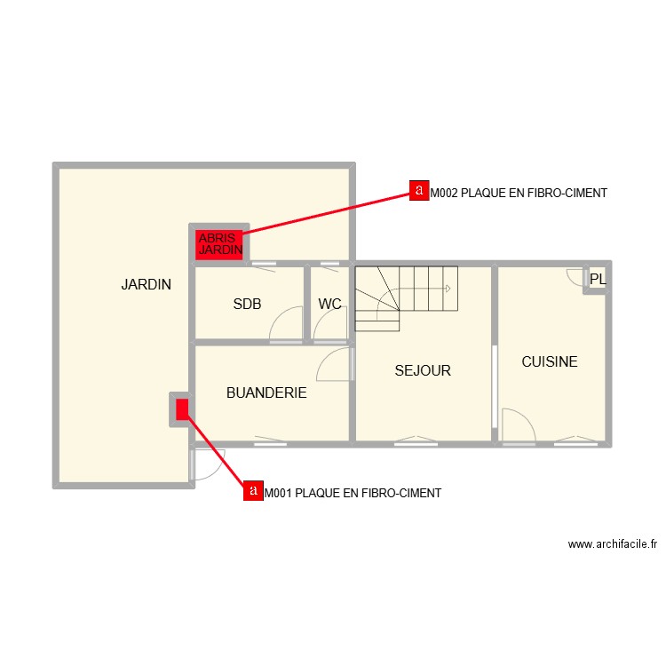 RDC FRANCQUEVAUX AM. Plan de 9 pièces et 40 m2