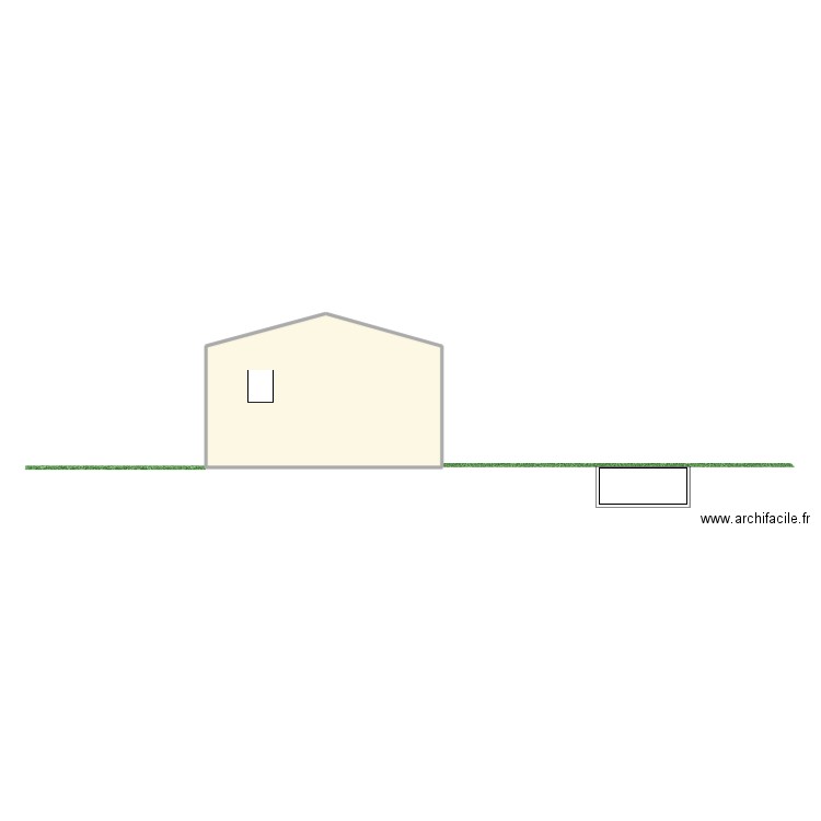 façade coupe. Plan de 0 pièce et 0 m2
